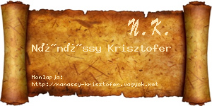 Nánássy Krisztofer névjegykártya