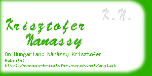 krisztofer nanassy business card