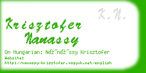 krisztofer nanassy business card